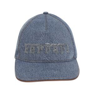 Ferrari Men Baseball Cap In Denim